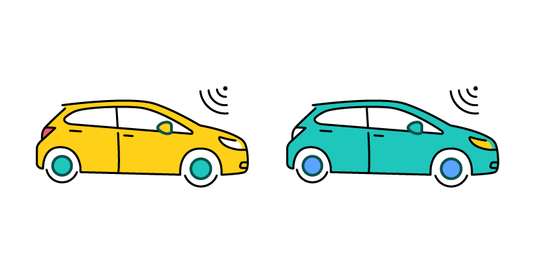 自動車4台分のイラスト