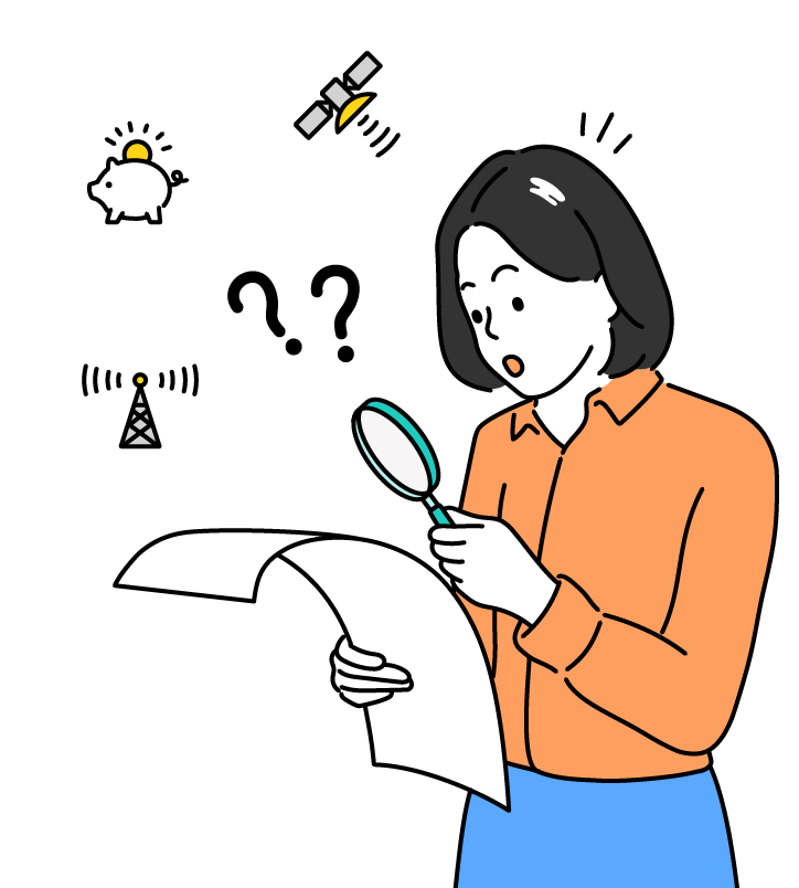 ＮＨＫ受信料について調べようとしている女性のイラスト