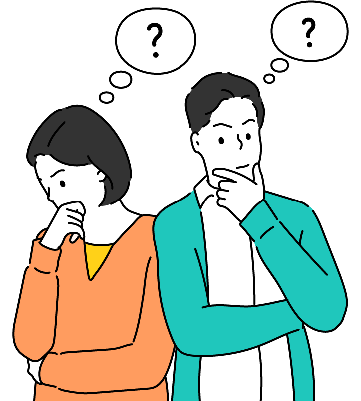NHK受信料の支払いの公平性について考えている男女のイラスト