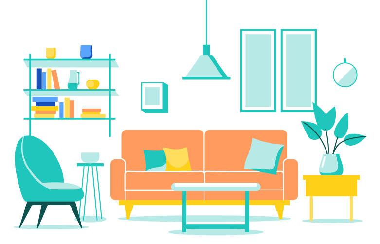 テレビがない部屋のイメージイラスト