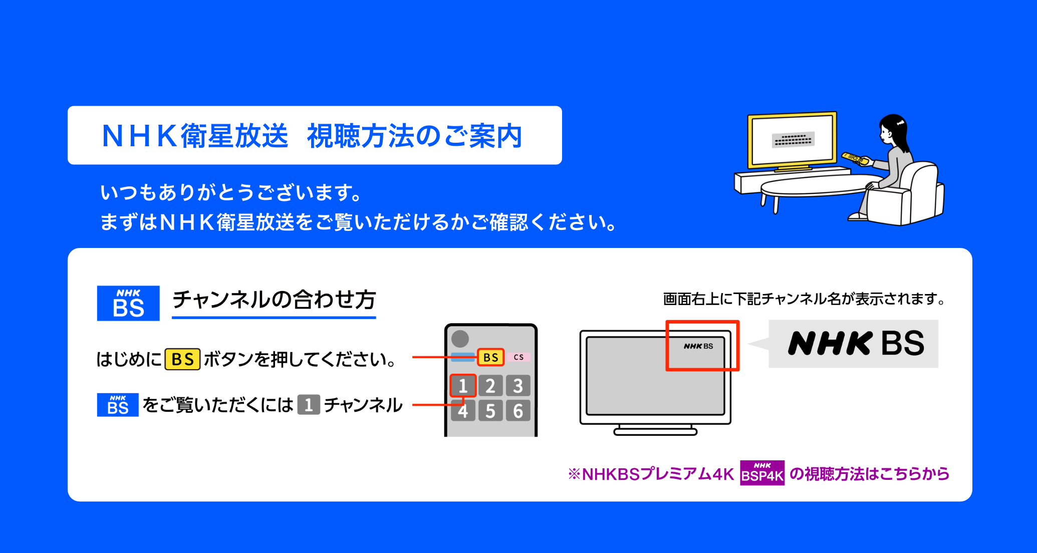 ＮＨＫ衛星放送　視聴方法のご案内