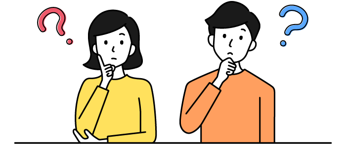 もっと詳しく知りたいと思っている男女のイラスト